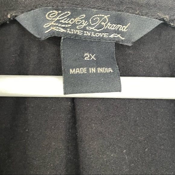 Lucky‎ Brand Grommet Notched Tunic Top Womens Size 2X Embroidered Boho - Picture 5 of 6